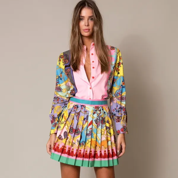 Spring_Pink_Oasis_Shirt_And_Skirt_Set