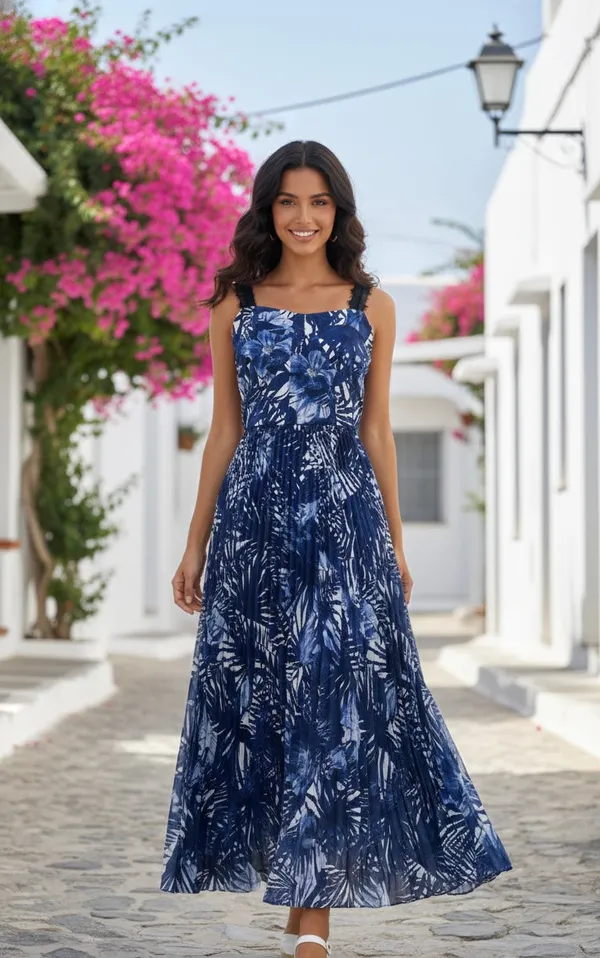 Tropical_Print_Fit_And_Flared_Dress