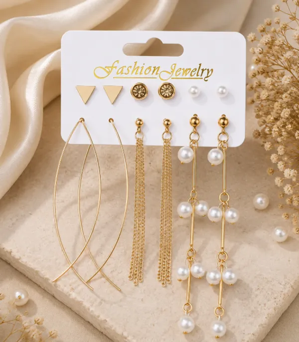 Exclusive_Gold_Plated_Set_Of_6_Stud_And_Drop_Earrings