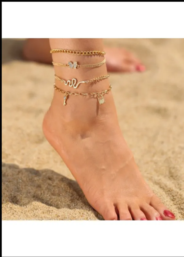 Jewelry_for_Women_Gold_Layered_Charm_Anklet