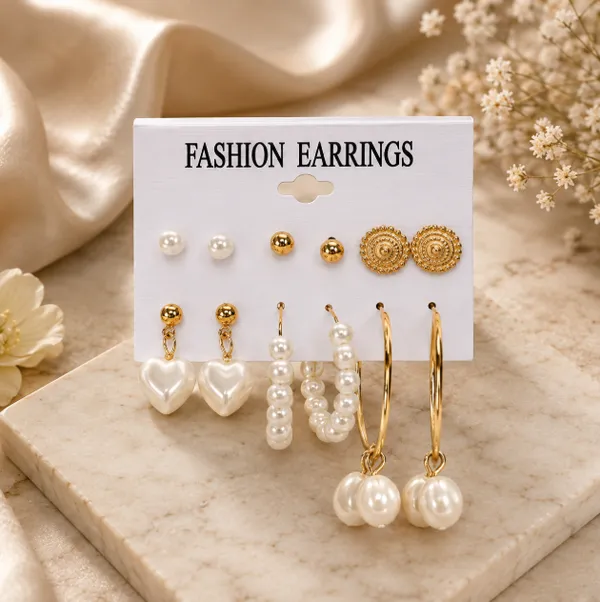 6-Pair_Pearl_&_Gold_Earrings__Combo
