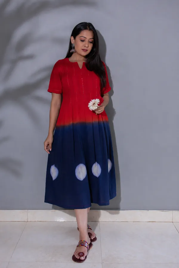Red_Blue_Cotton_Ombre_Shibori_Print_Flared_Midi_Dress_For_Women