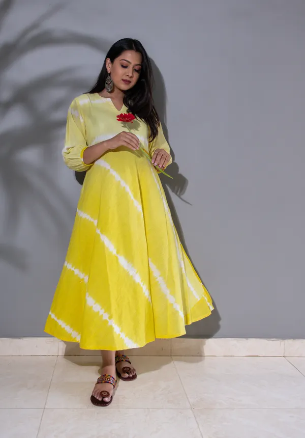 Yellow_Cotton_Tie_Dye_Anarkali_Dress_For_Women