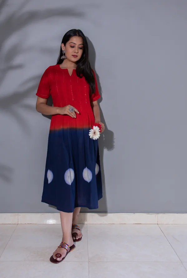 Red_Blue_Cotton_Ombre_Shibori_Print_Flared_Midi_Dress_For_Women