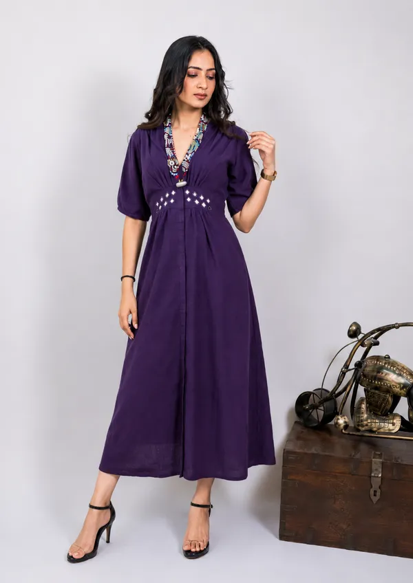 Purple_Cotton_V_Neck_Flared_Maxi_Dress_For_Women