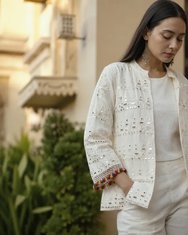 White_Kala_Cotton_Embroidered_Short_Jacket_For_Women