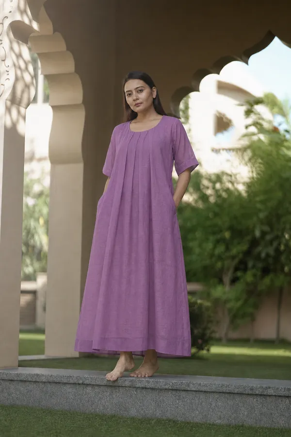 Purple_Cotton_Flared_Maxi_Dress