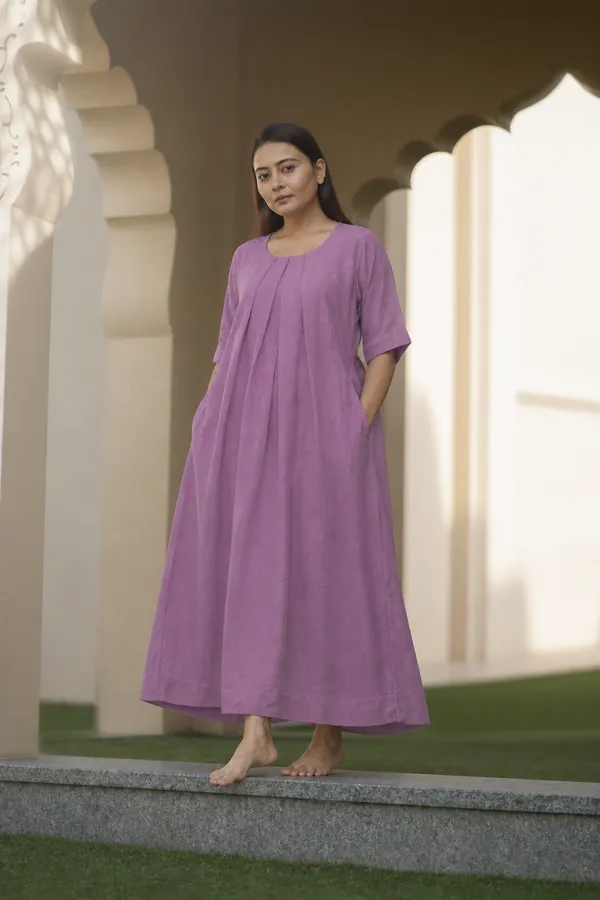 Purple_Cotton_Flared_Maxi_Dress