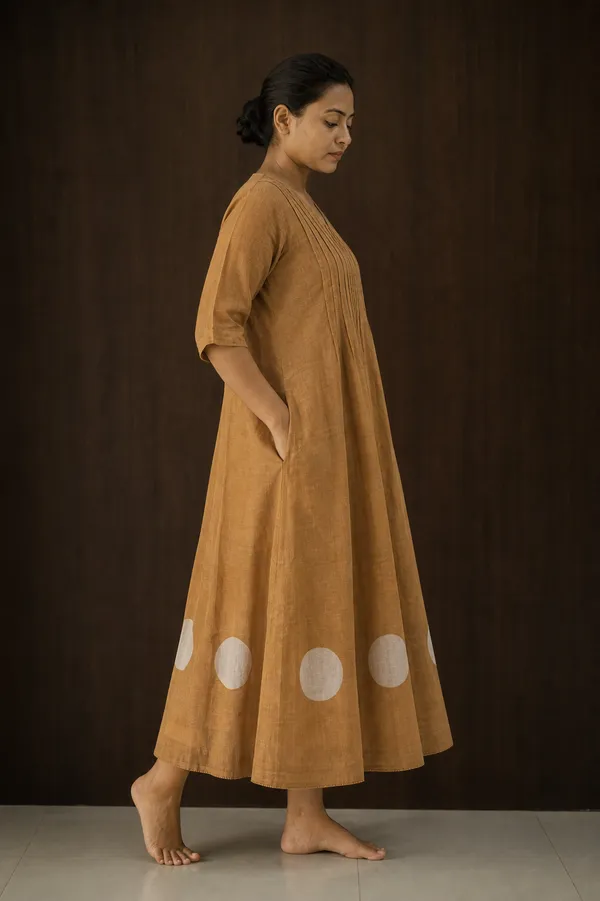 Rust_Circle_Applique_A_Line_Midi_Dress