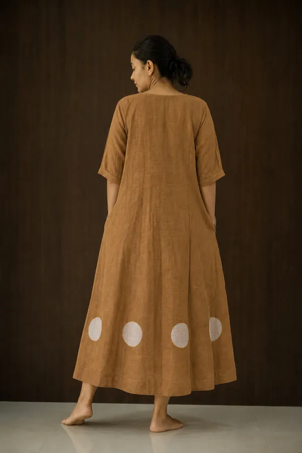 Rust_Circle_Applique_A_Line_Midi_Dress