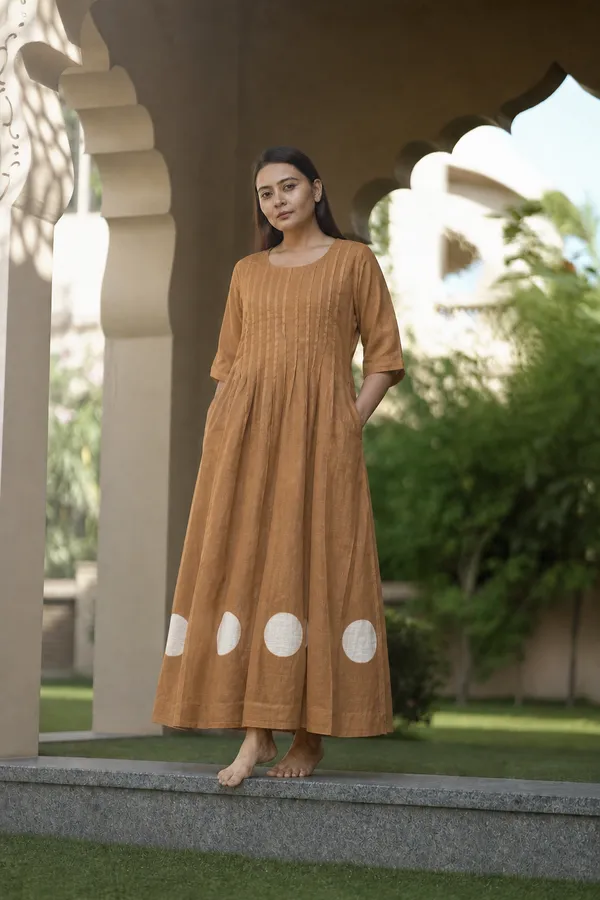 Rust_Circle_Applique_A_Line_Midi_Dress