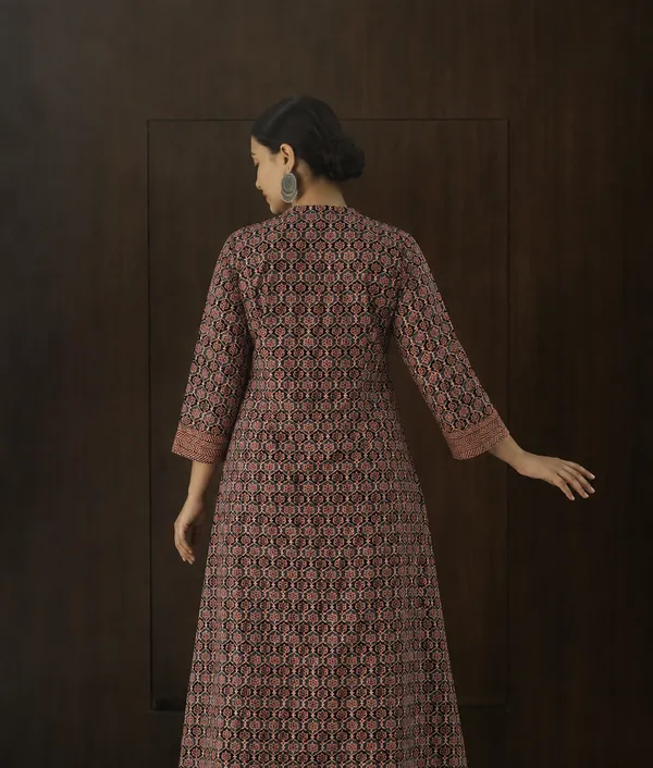 Maroon_Printed_Panel_Flared_Maxi_Dress