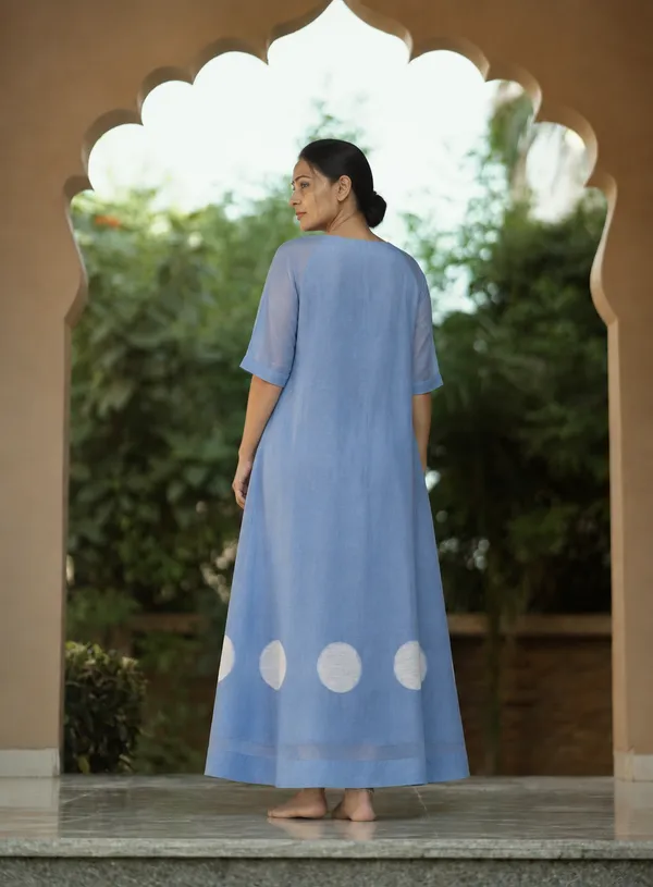 Sky_Blue_Circle_Applique_Flared_Maxi_Dress
