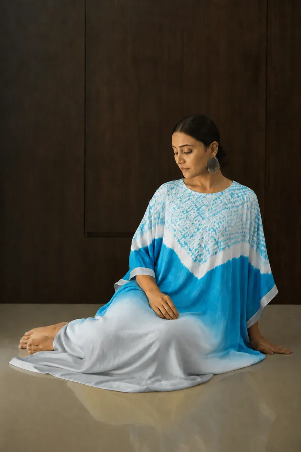 Turquoise_Grey_Ombre_Shibori_Kaftan_Dress