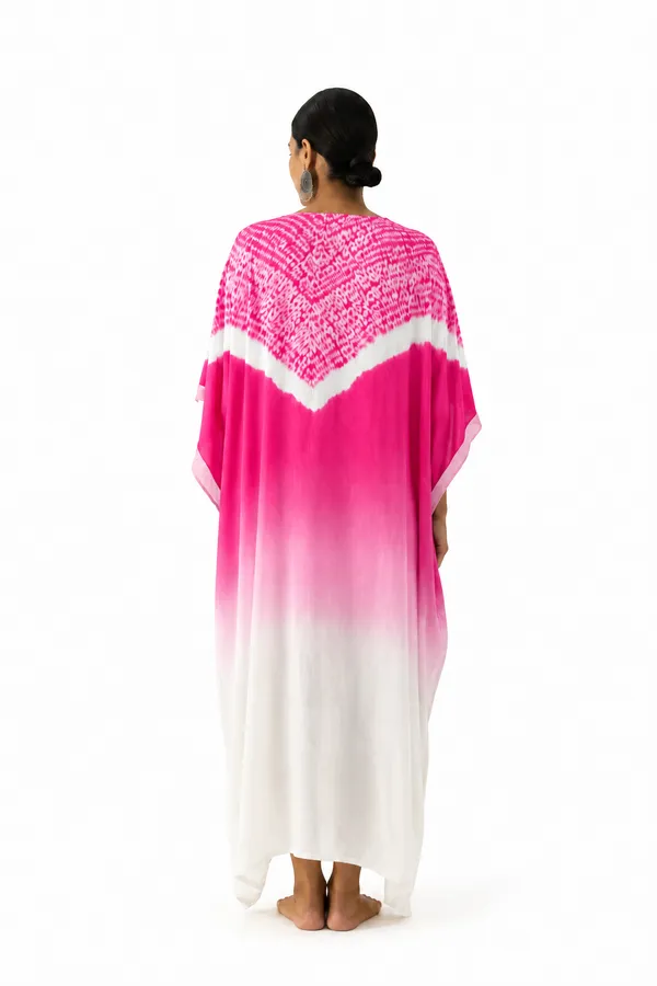 Pink_White_Ombre_Shibori_Kaftan_Dress