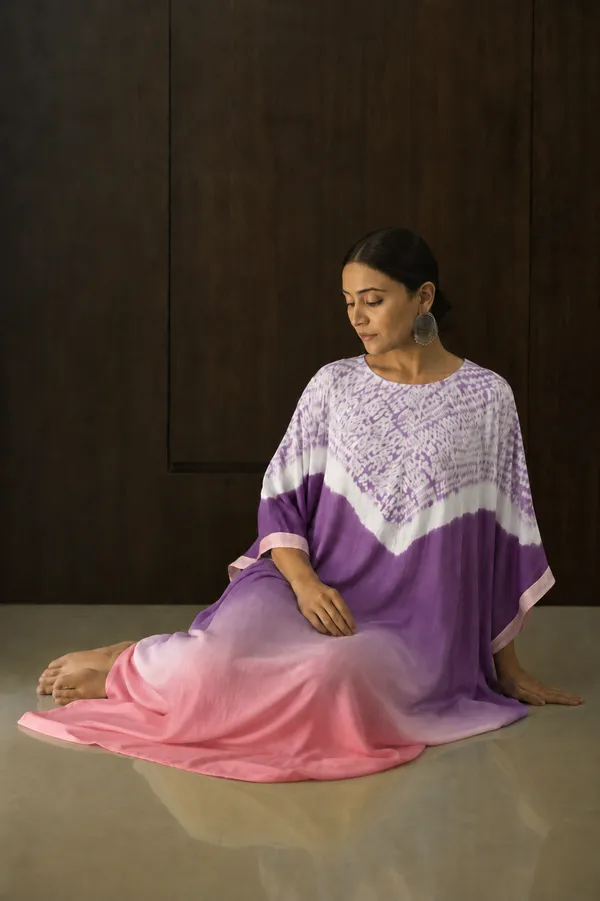 Purple_Pink_Ombre_Shibori_Kaftan_Dress