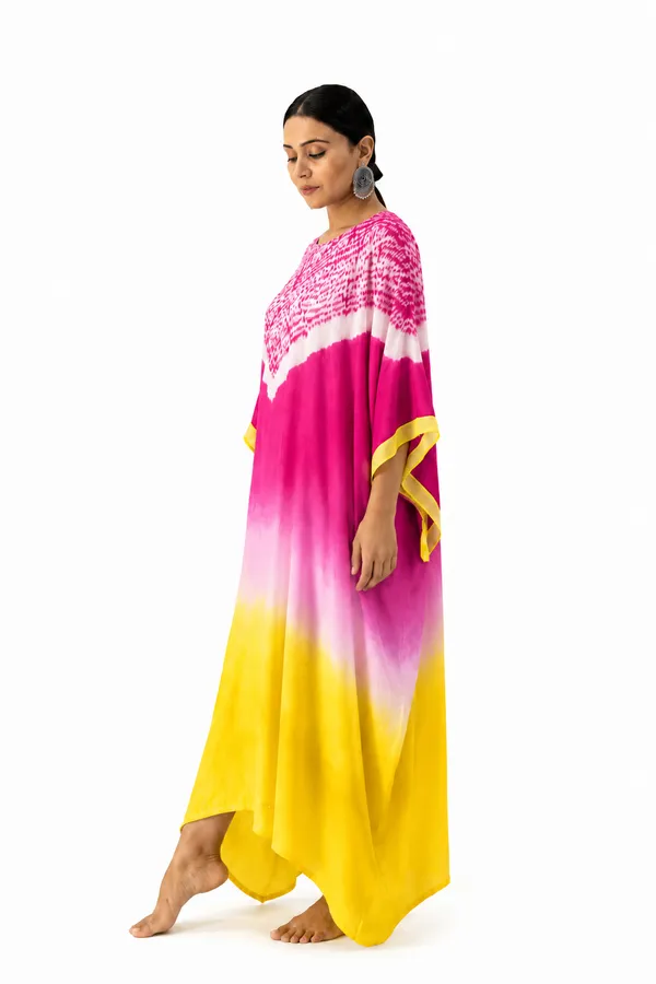 Pink_Yellow_Ombre_Shibori_Kaftan_Dress