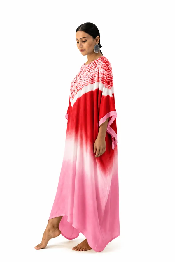 Red_Pink_Ombre_Shibori_Kaftan_Dress