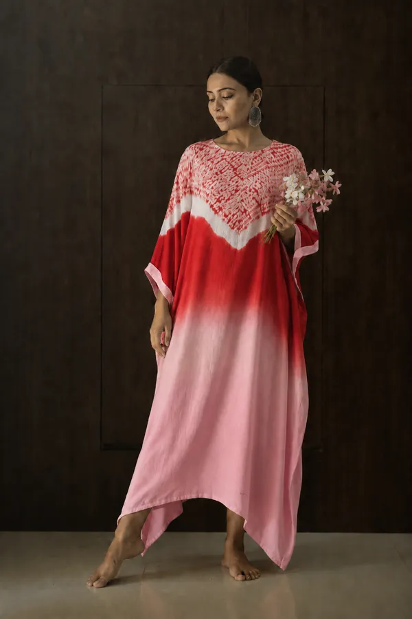 Red_Pink_Ombre_Shibori_Kaftan_Dress