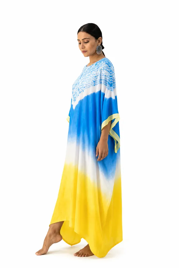 Blue_Yellow_Ombre_Shibori_Kaftan_Dress
