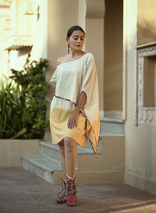 Off_White_Cotton_Ombre_Kaftan_Dress_For_Women