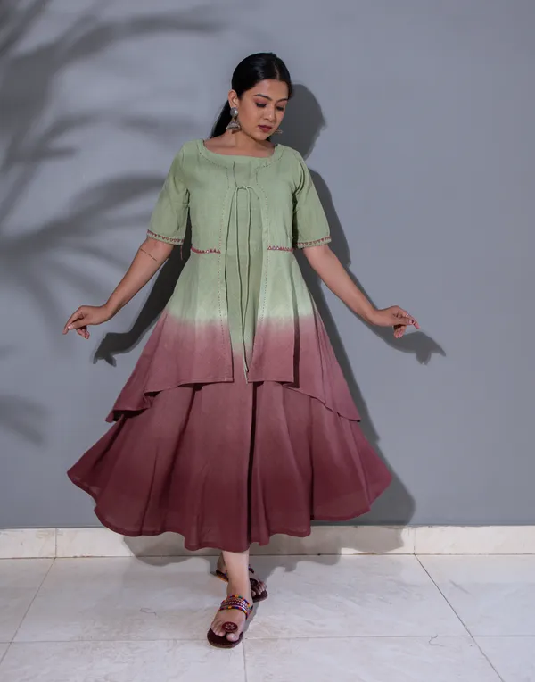 Green_Maroon_Kala_Cotton_Ombre_Tiered_Maxi_Dress_For_Women