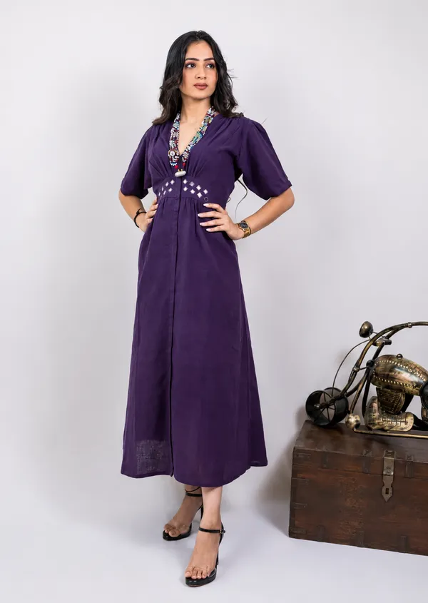 Purple_Cotton_V_Neck_Flared_Maxi_Dress_For_Women