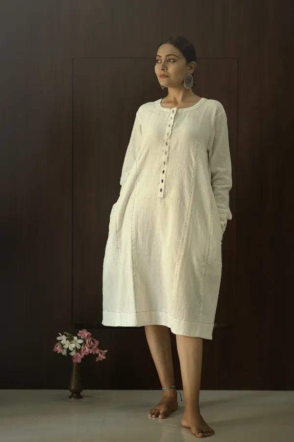 Ivory_Cotton_Hand_Embroidered_A_Line_Midi_Dress_For_Women