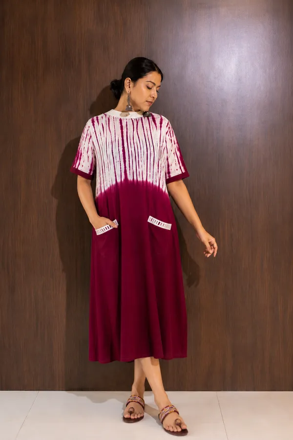 Maroon_Cotton_Tie_Dye_A_Line_Midi_Dress_For_Women