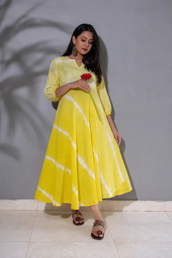 Yellow_Cotton_Tie_Dye_Anarkali_Dress_For_Women