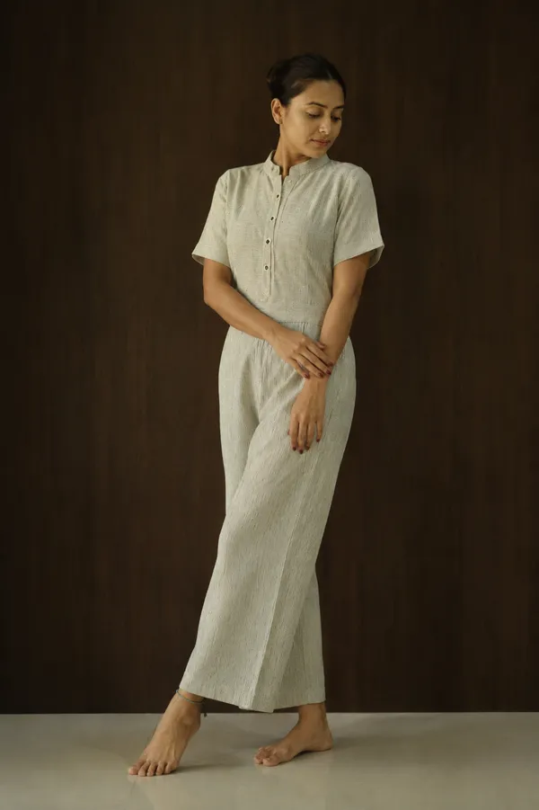 Sage_Green_Cotton_Striped_Mandarin_Collar_Jumpsuit_For_Women