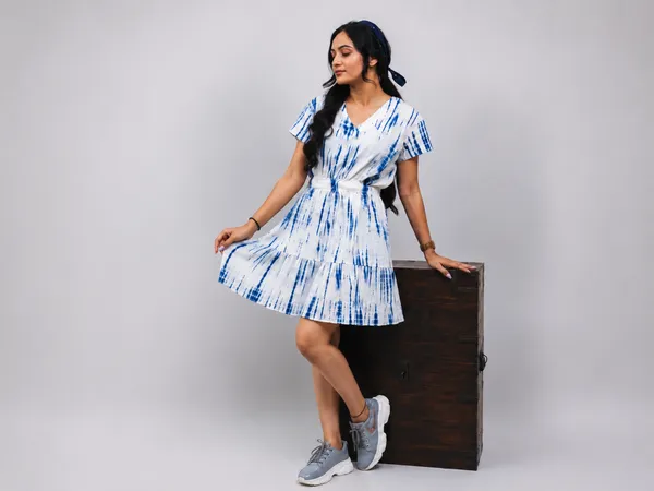 Blue_White_Cotton_Tie_Dye_Wrap_Dress_For_Women