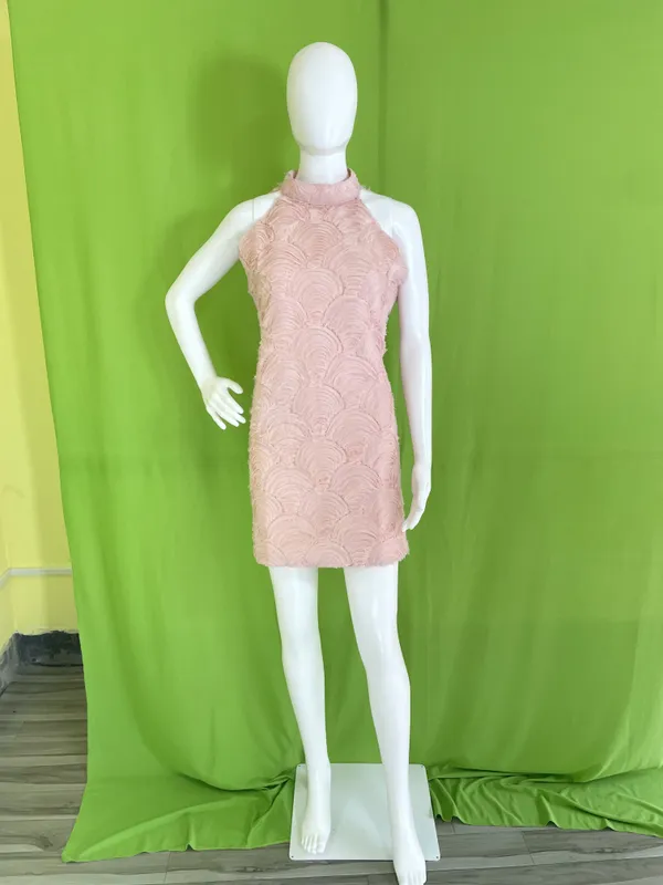 Cream_Cotton_Blend_Silhouette_Back_Open_Mini_Dress_For_Women