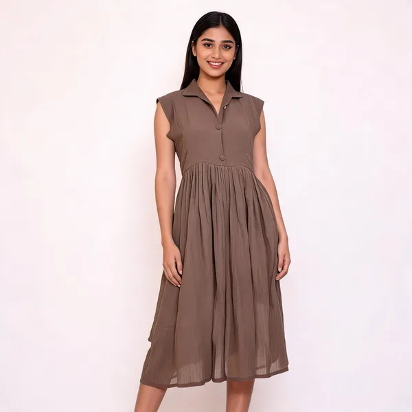 Grey_Mul_Cotton_Sleeveless_Button-Up_Collar_Midi_Dress_For_Women