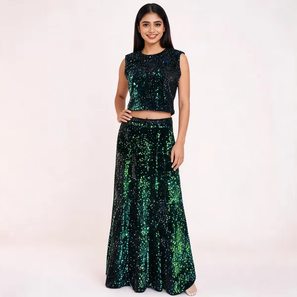Blue_Green_Synthetic_Printed_Dress_For_Women