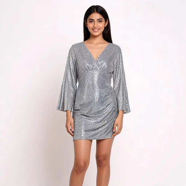 Sequin_Wrap_Mini_Party_Dress_With_Bell_Sleeves-Ash_Colour