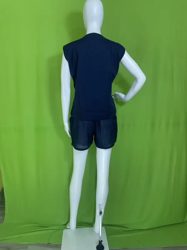 Navy_Blue_Cotton_Shorts_And_Jacket_Top_Two-Piece_Set_For_Women