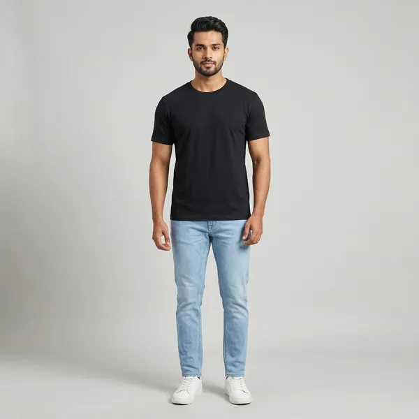 Black_Cotton_Round_Neck_T-Shirt_For_Men