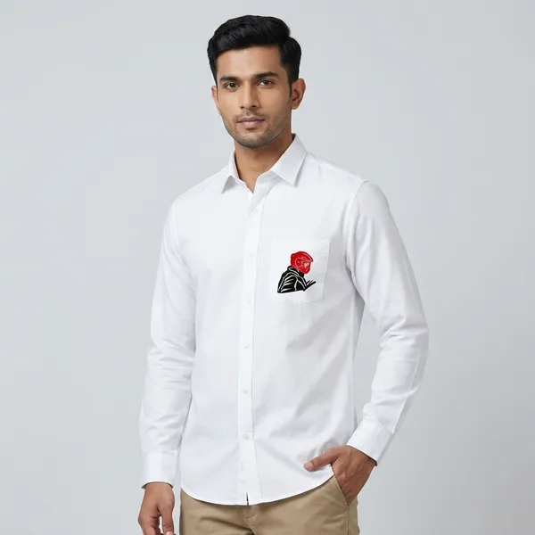 White_Cotton_Embroidered_Biker_Patch_Casual_Shirt_For_Men