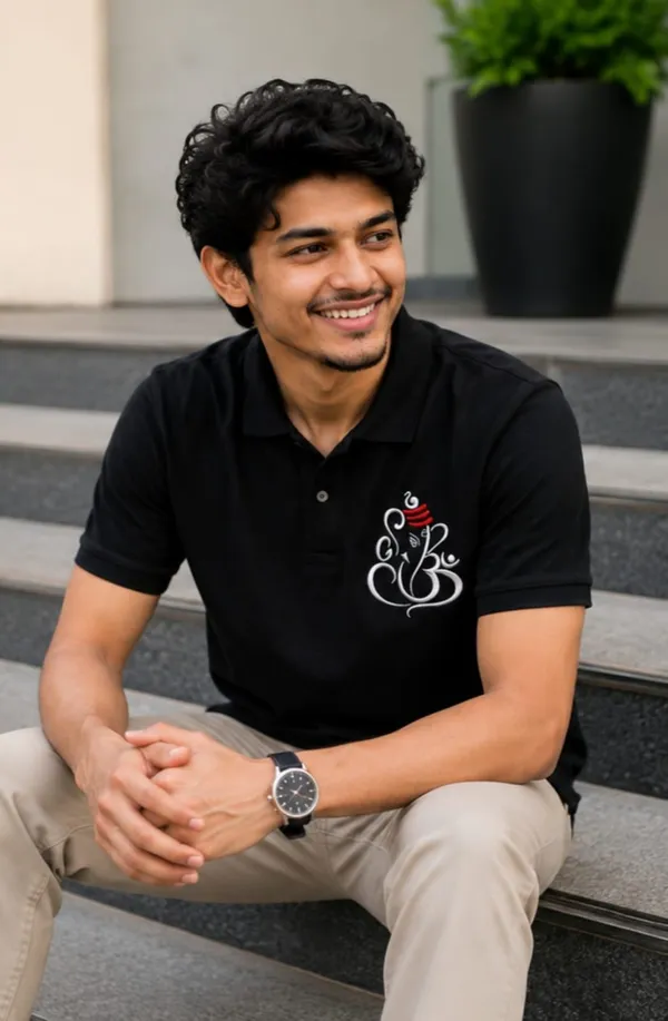 Black_Cotton_Regular_Fit_Polo_embroidery_T-Shirt_For_Men