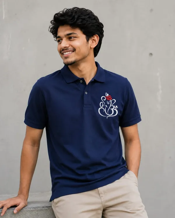 Navy_Blue_Cotton_Regular_Fit_Polo_embroidery_T-Shirt_For_Men
