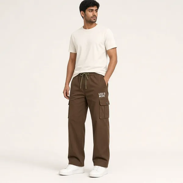 BROWN_COTTON_BLEND_RELAXED_FIT_CARGO_PANTS_For_Men