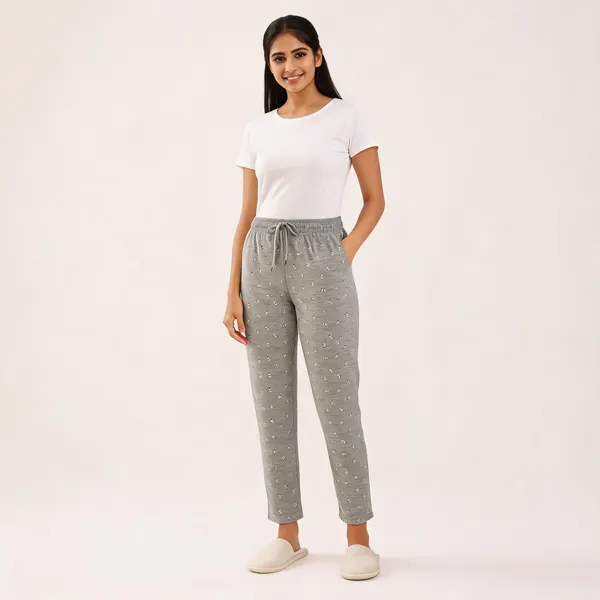 Grey_Cotton_Blend_Printed_Elastic_Waist_Pyjama_For_Women