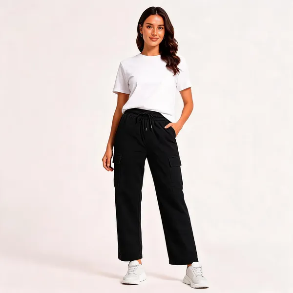 Black_Cotton_Blend_Relaxed_Fit_Cargo_Pants_For_Women