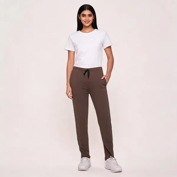 Brown_Cotton_Blend_Regular_Fit_Track_Pants_For_Women