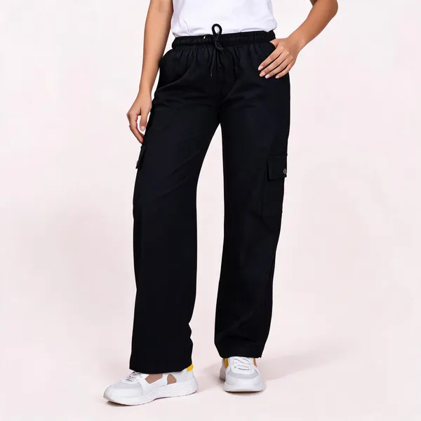 Black_Cotton_Blend_Relaxed_Fit_Cargo_Pants_For_Women