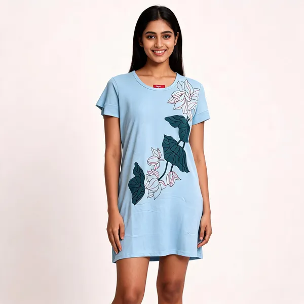 Sky_Blue_Cotton_Relaxed_Fit_Floral_Print_Nightdress_For_Women