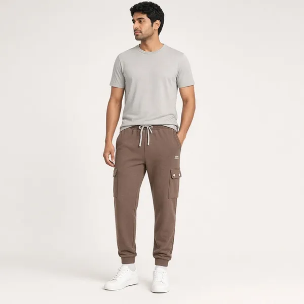 BROWN_COTTON_BLEND_RELAXED_FIT_CARGO_TRACK_PANTS_For_Men
