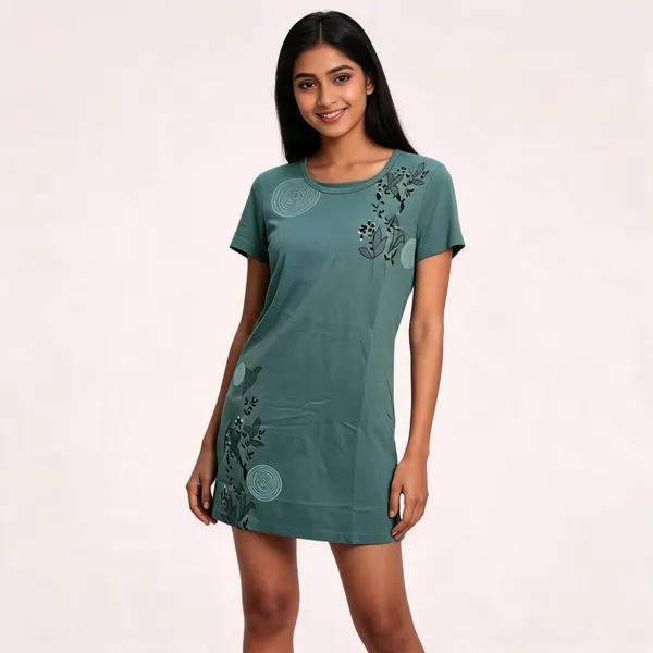 Sage_Green_Cotton_Blend_Printed_Round_Neck_Long_Top_For_Women