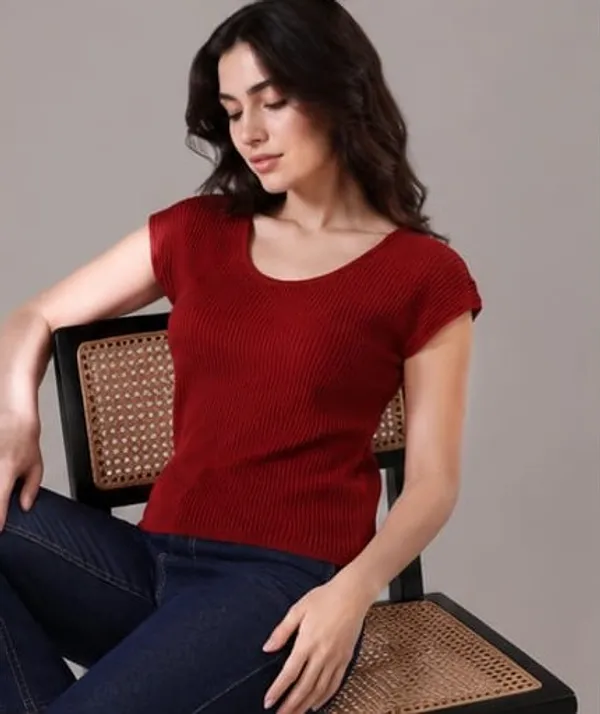 Red_Ribbed_Knit_Criss_Cross_Back_Top_For_Women